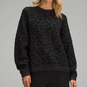 Lululemon Wool-Blend Jacquard Sweater Knit Leopard Graphite Grey Black medium